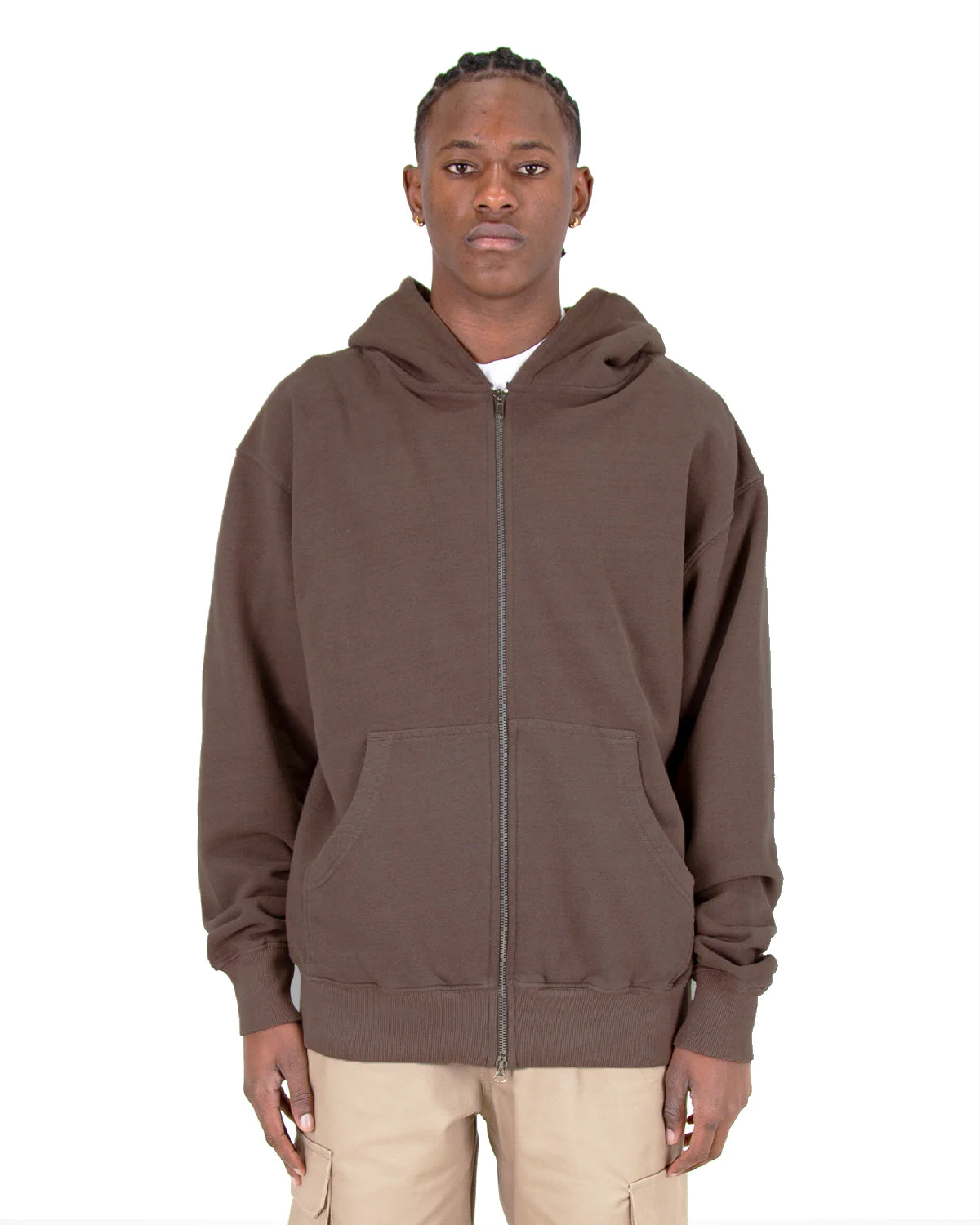 Shaka Wear GARMENT DYE DOUBLE ZIPPER HOODIE