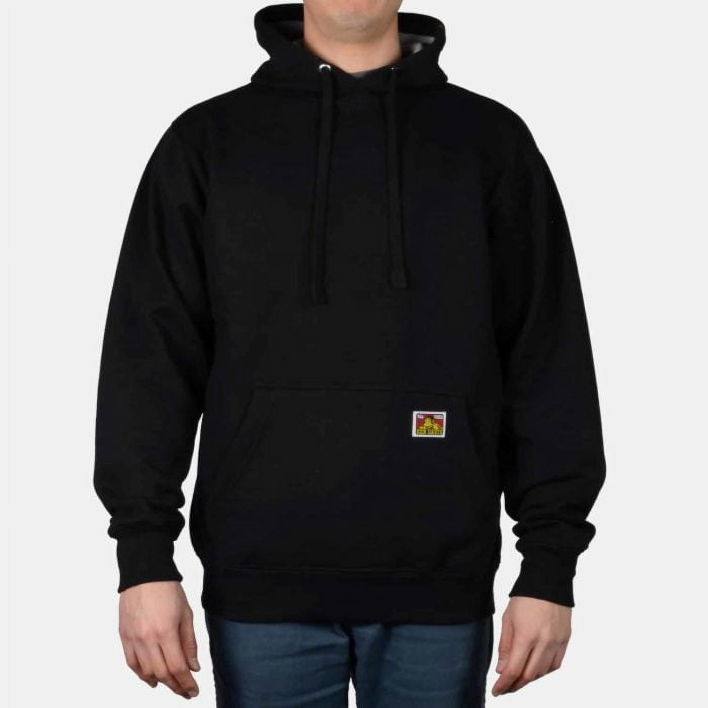 Ben Davis Men's Hoodie Drawstring Front Pocket Heavyweight Pullover Hoodie, Black, S