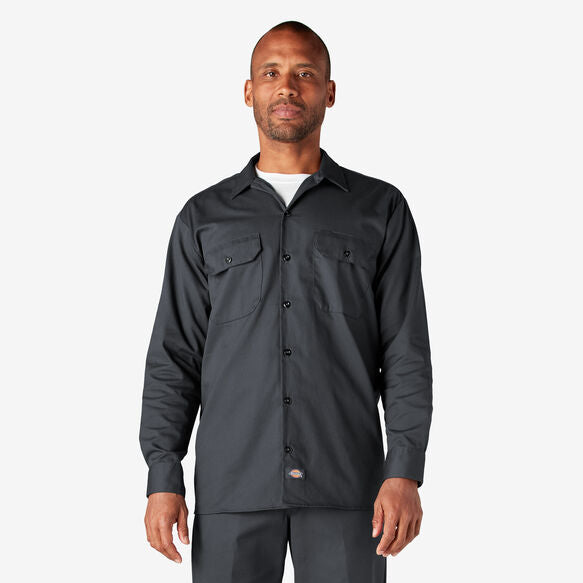 Dickies Long Sleeve Work Shirt Charcoal Gray