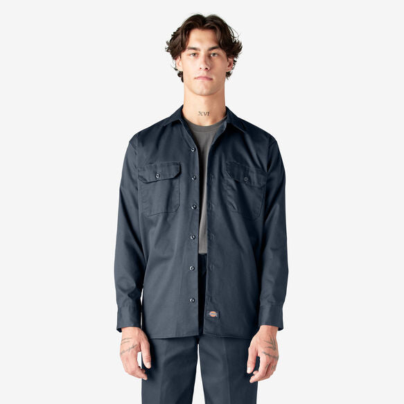 Dickies Long Sleeve Work Shirt Dark Navy