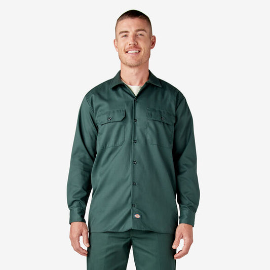 Dickies Long Sleeve Work Shirt Hunter Green
