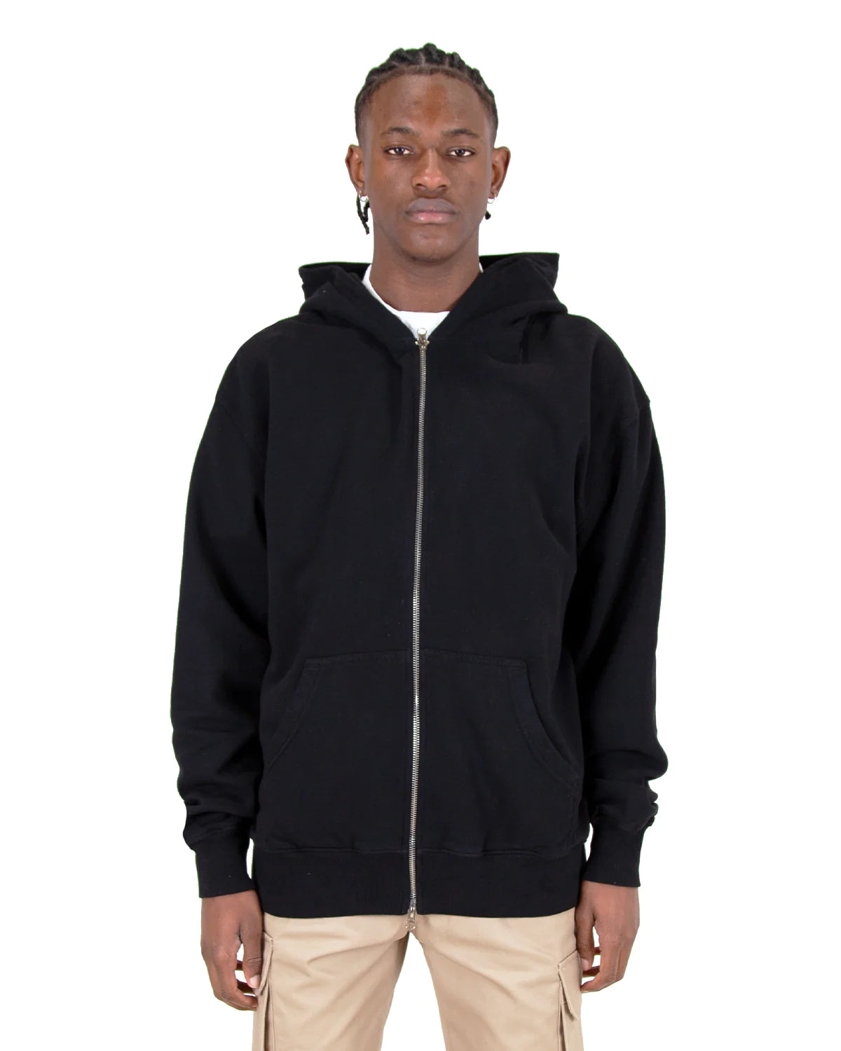 Shaka Wear GARMENT DYE DOUBLE ZIPPER HOODIE