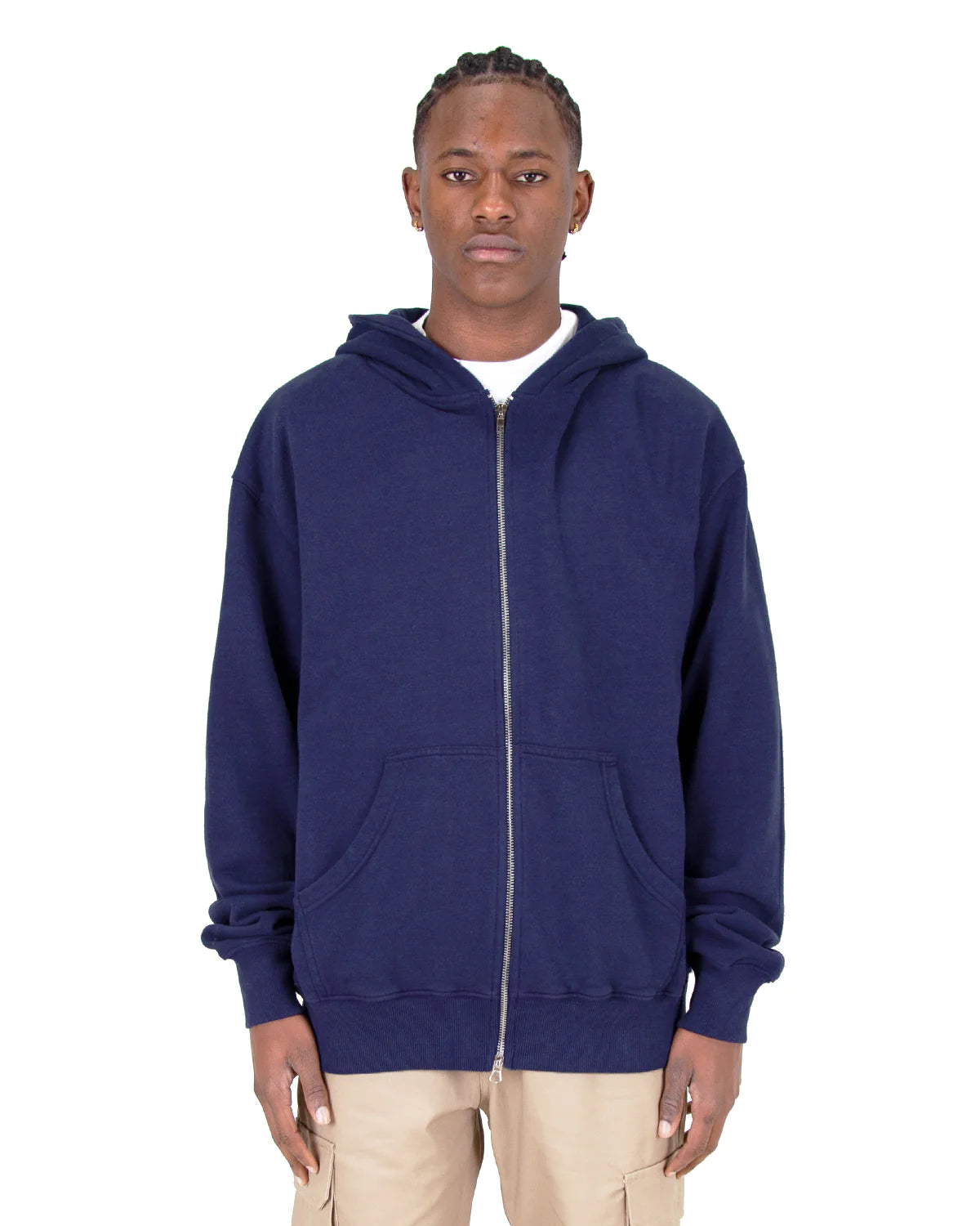 Shaka Wear GARMENT DYE DOUBLE ZIPPER HOODIE