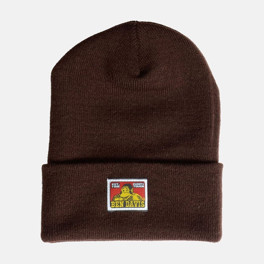 Ben Davis Beanie Unisex Acrylic Cuffed Knit Hat Mens Double Layered Casual Cap, Black, OS