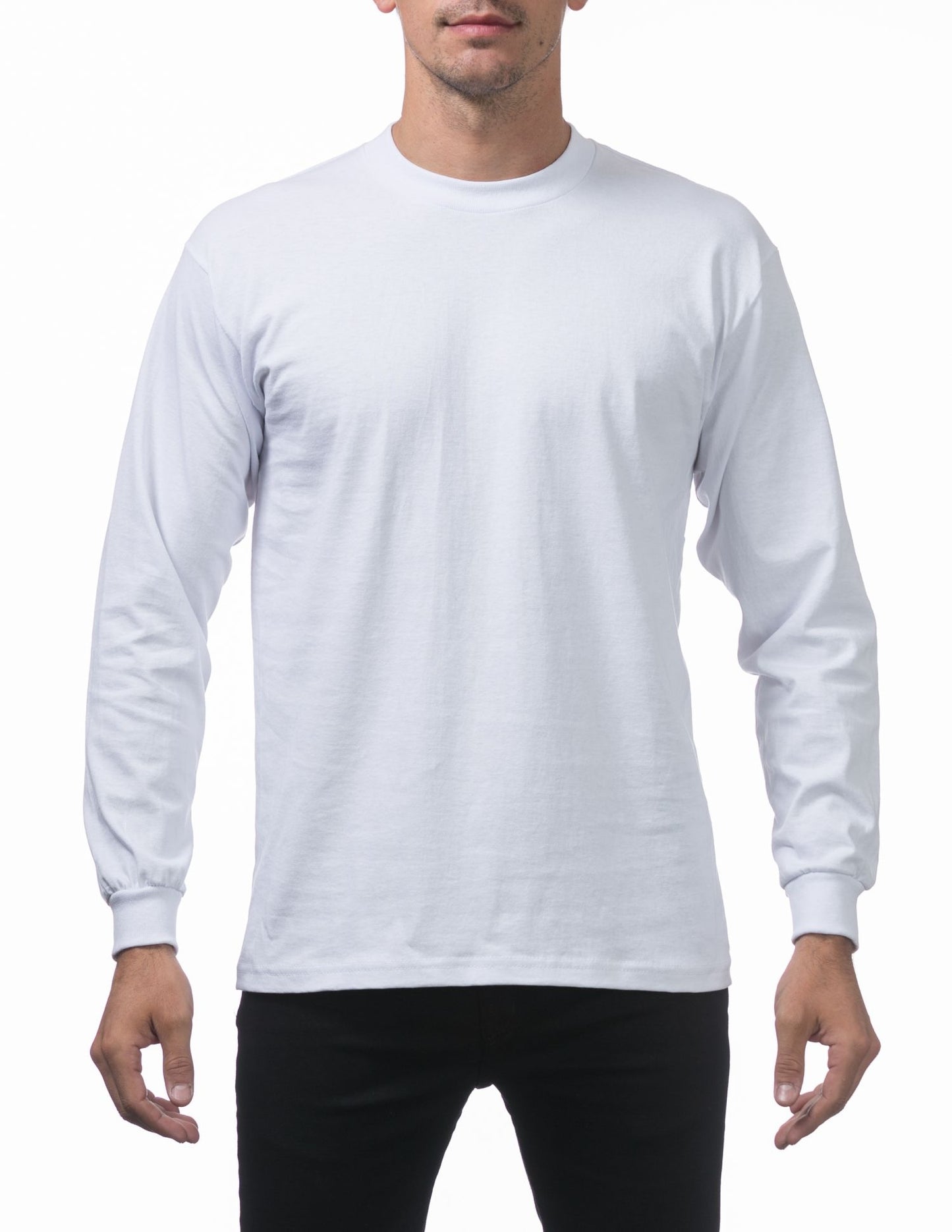 Pro Club Men's Heavyweight Cotton Long Sleeve Crew Neck T-Shirt